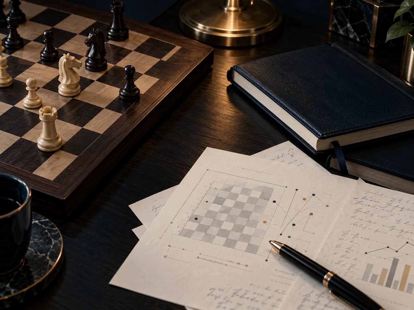 Chess position under review with analytical notes
